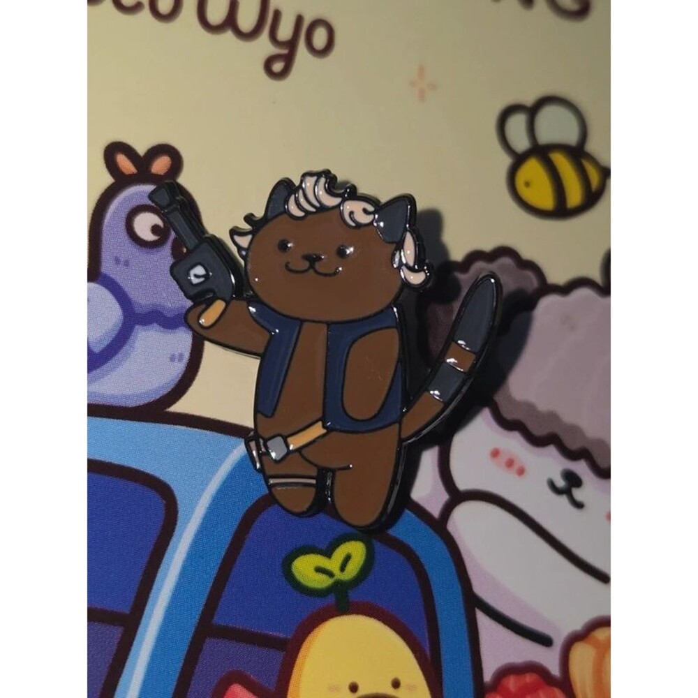 Cat starwars crossover disney star wars enamel pin han solo
